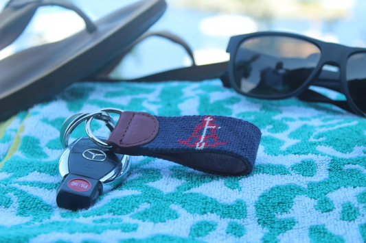 The Hill School Custom Needlepoint Key Fob