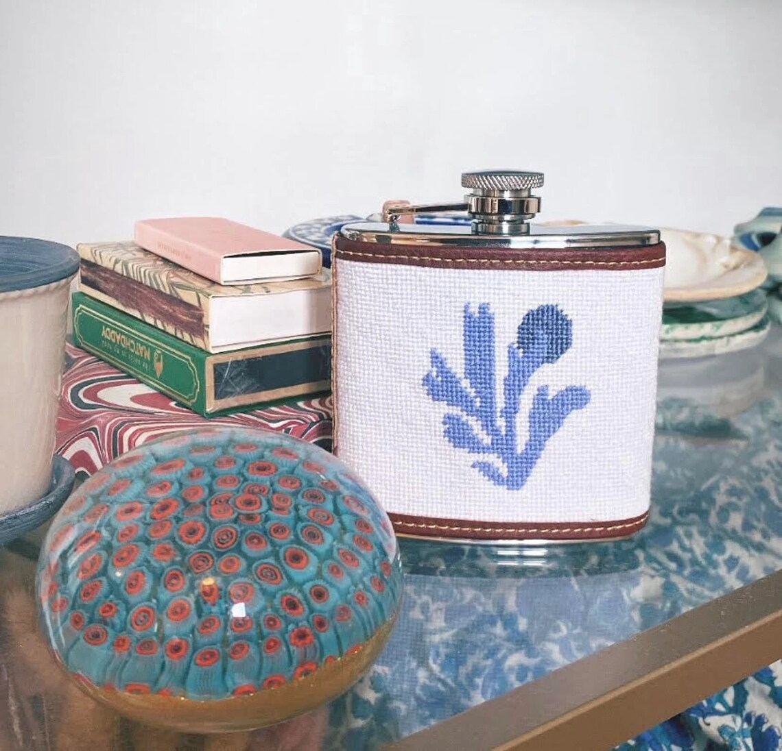 Custom Needlepoint Flask