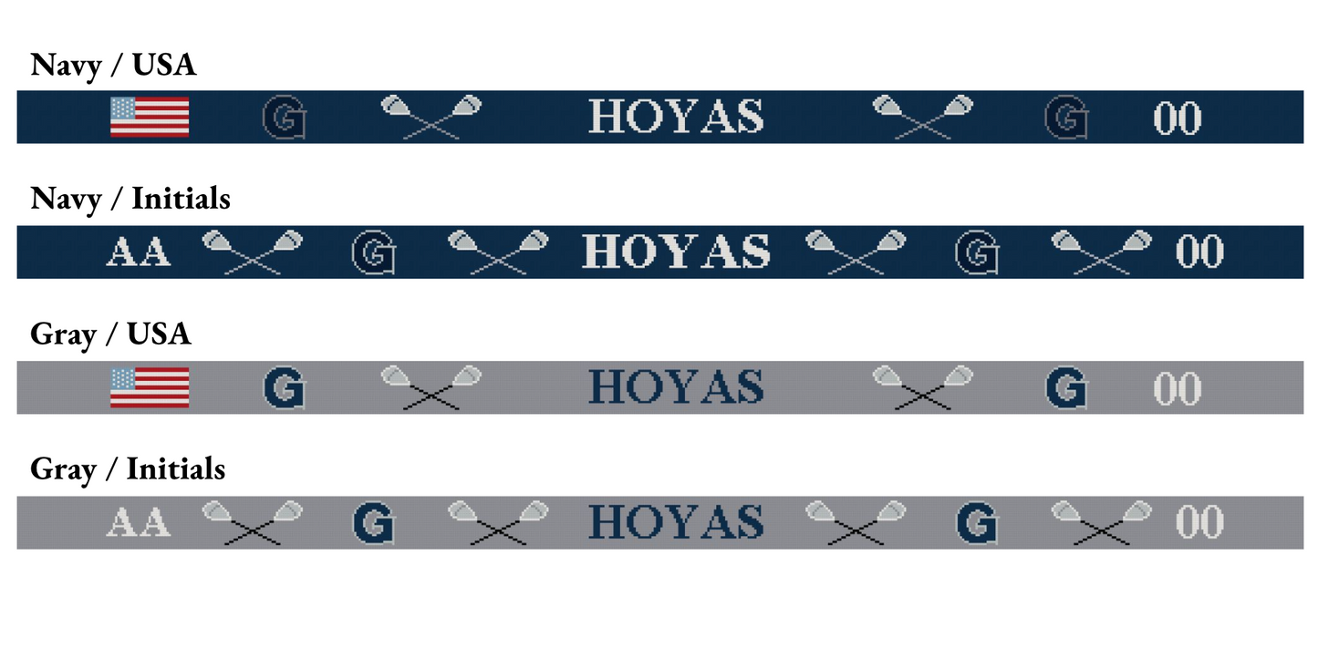 GTown Lacrosse Needlepoint Belt