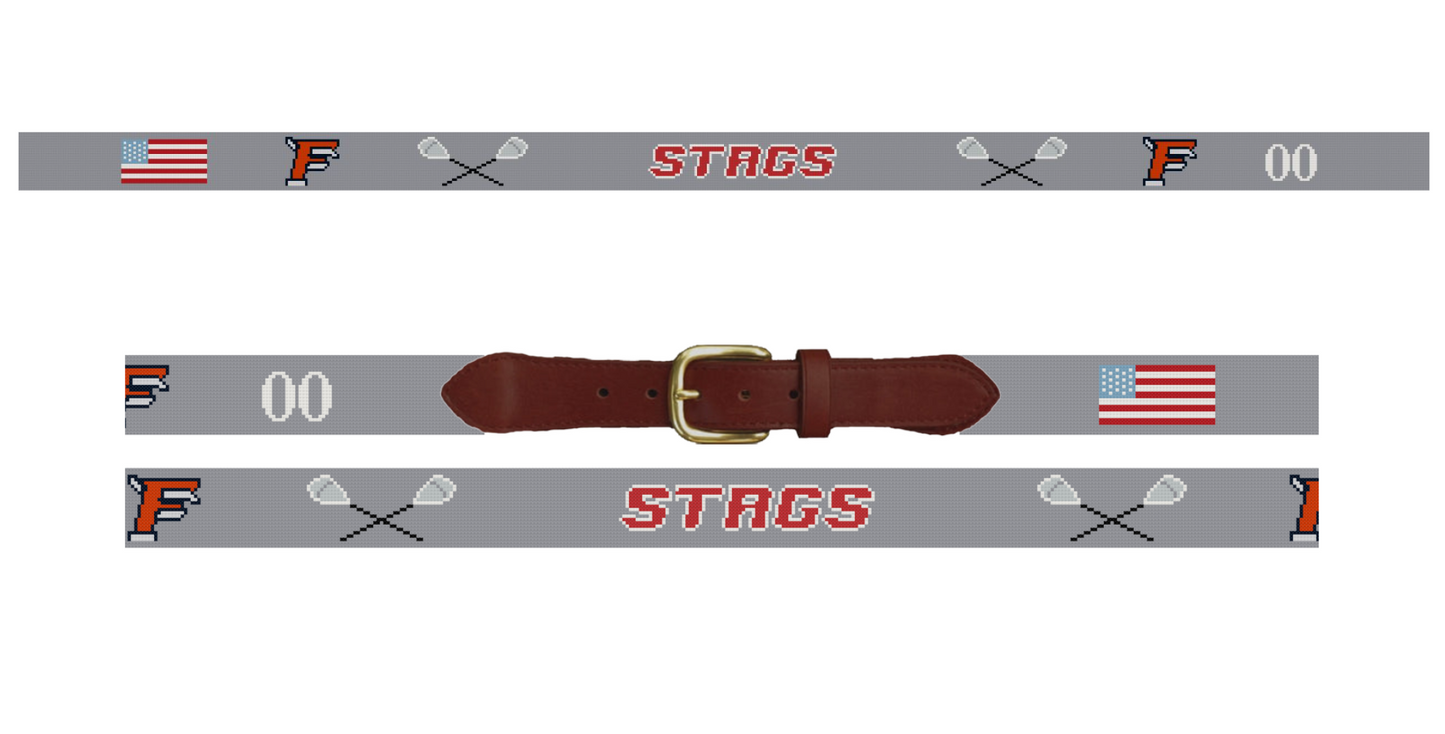 Go Stags Lacrosse Needlepoint Belt