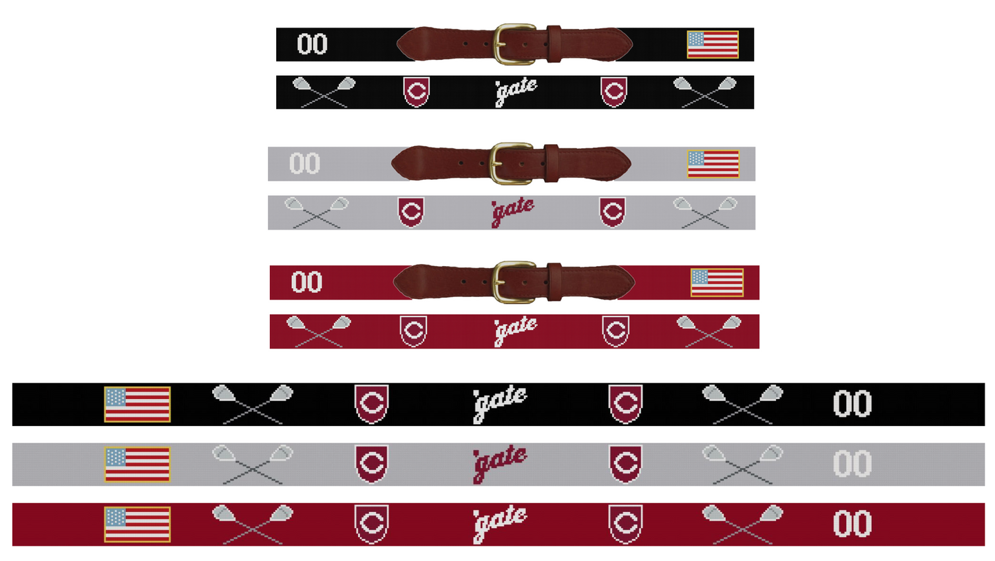 'Gate Lacrosse Needlepoint Belt