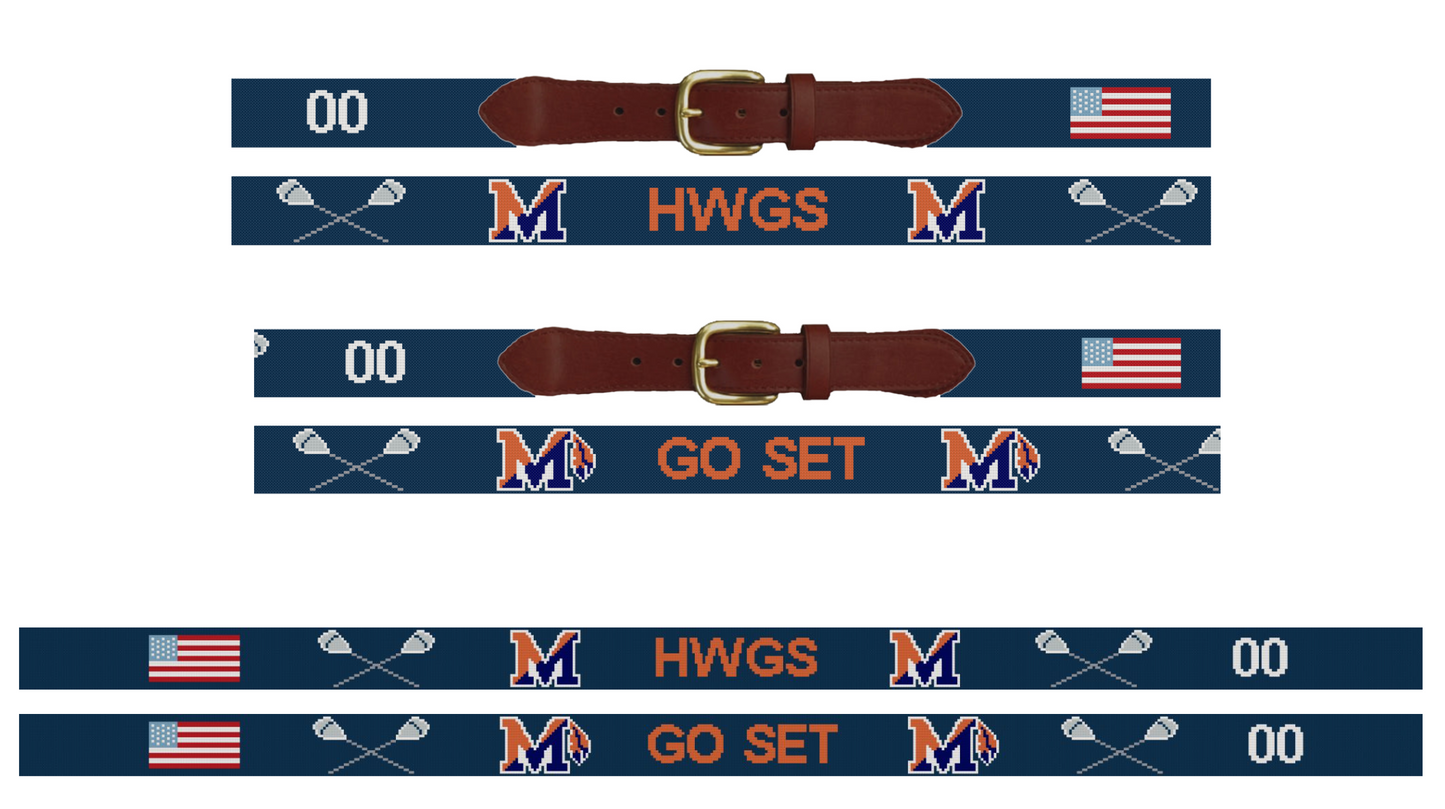 Manhasset Lacrosse Needlepoint Belt