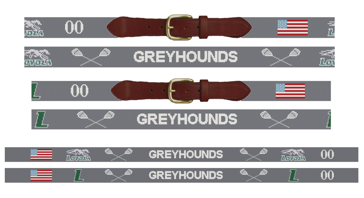 Greyhounds Needlepoint Belt