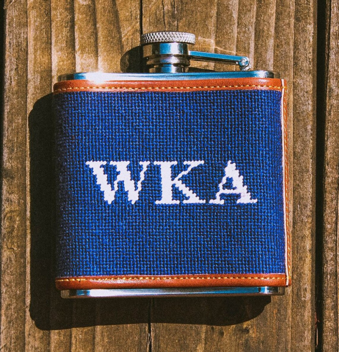 Custom Needlepoint Flask