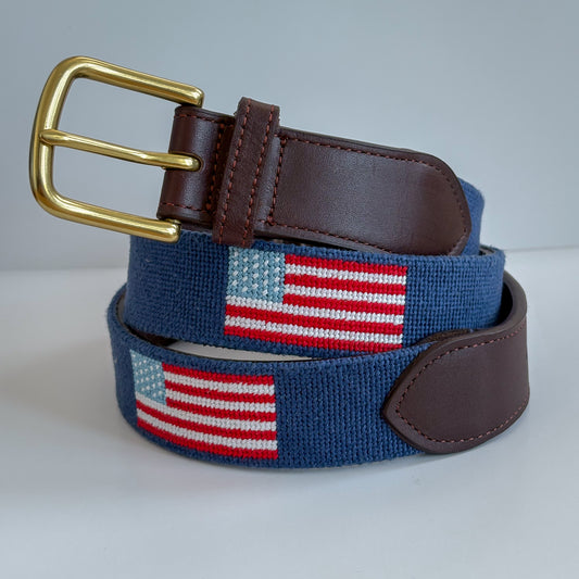 Stars and Stripes Needlepoint Belt