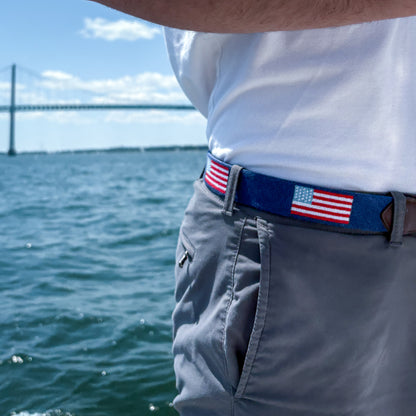Stars and Stripes Needlepoint Belt