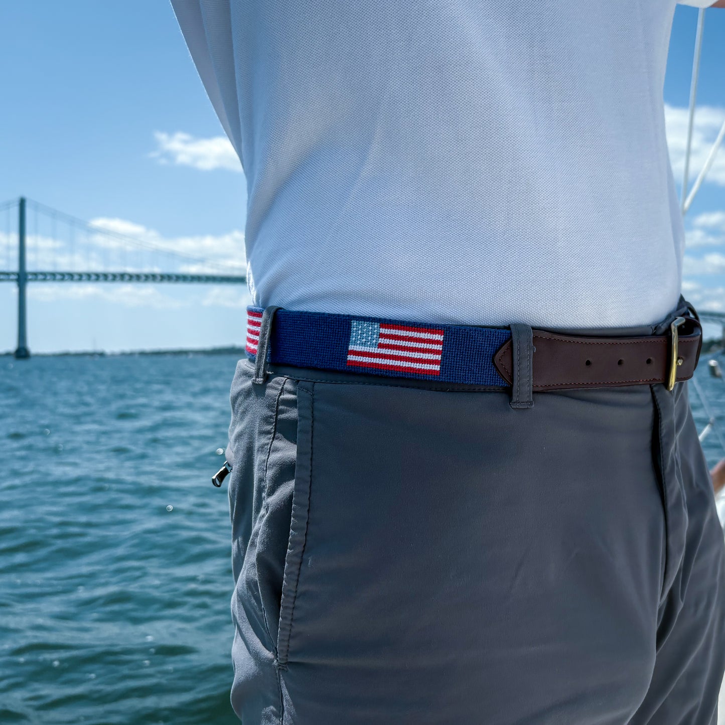 Stars and Stripes Needlepoint Belt