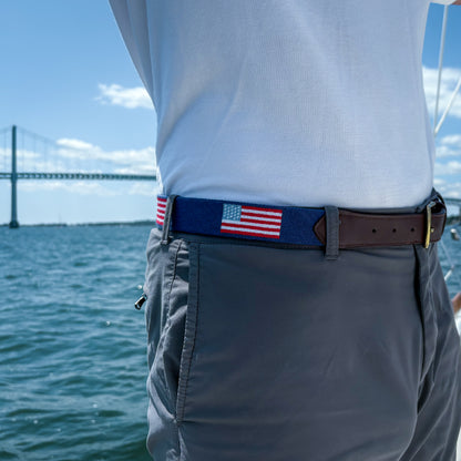 Stars and Stripes Needlepoint Belt