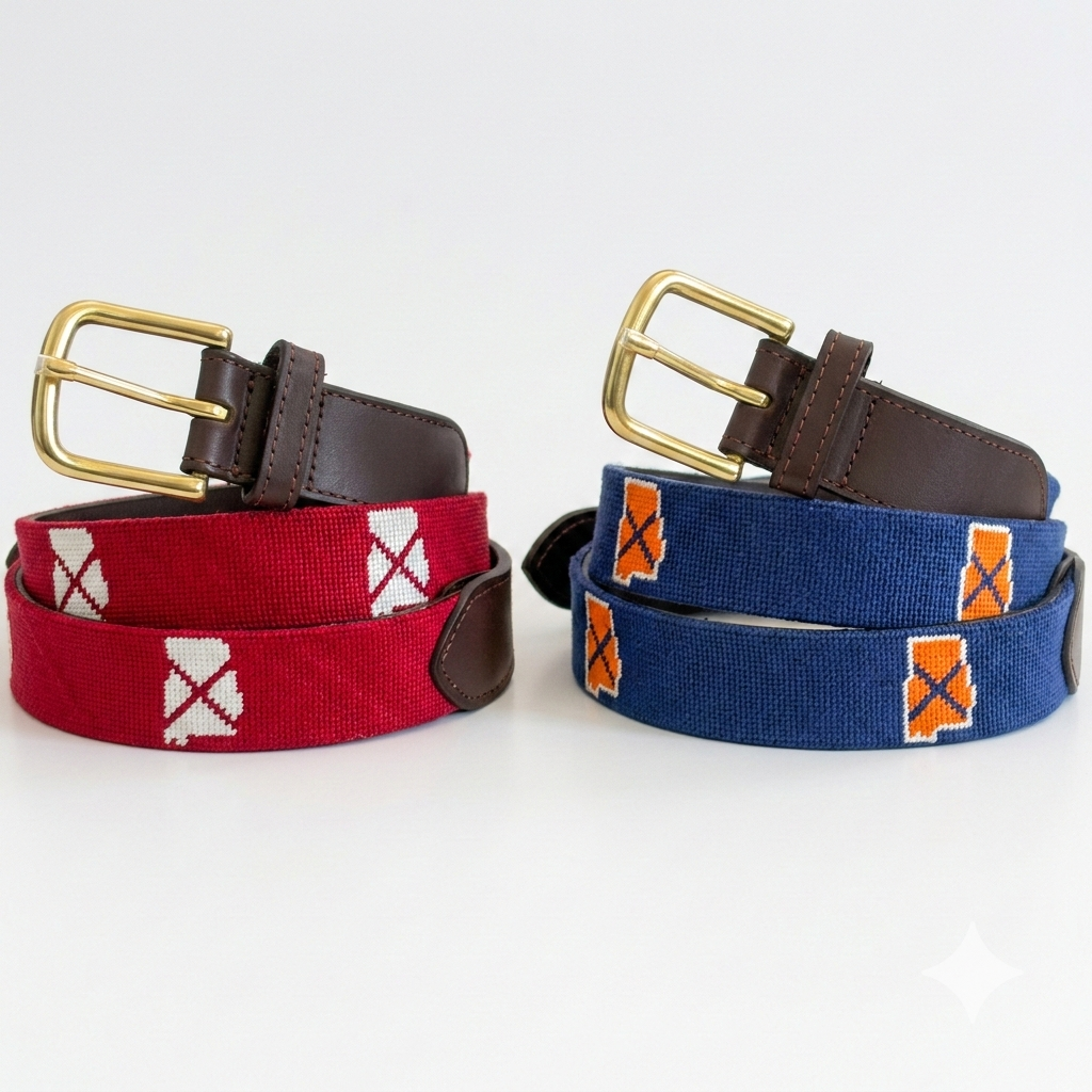 Alabama Traditions Needlepoint Belt