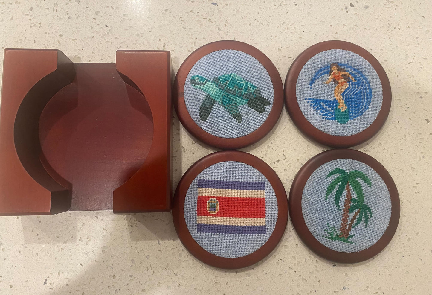 Custom Needlepoint Coasters (Set of 4)