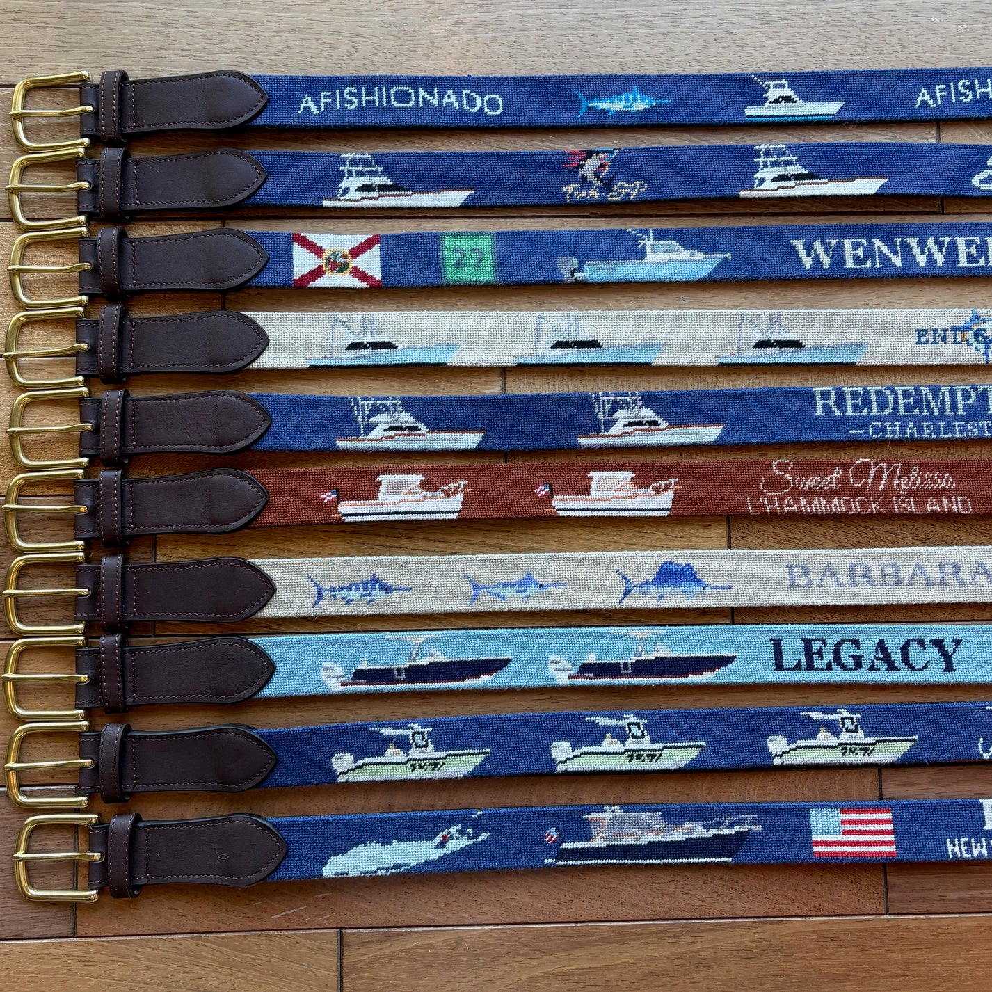 NEEDLEPOINT BELT, TENNIS