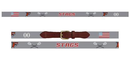 Go Stags Lacrosse Needlepoint Belt