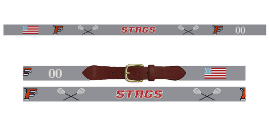 Go Stags Lacrosse Needlepoint Belt